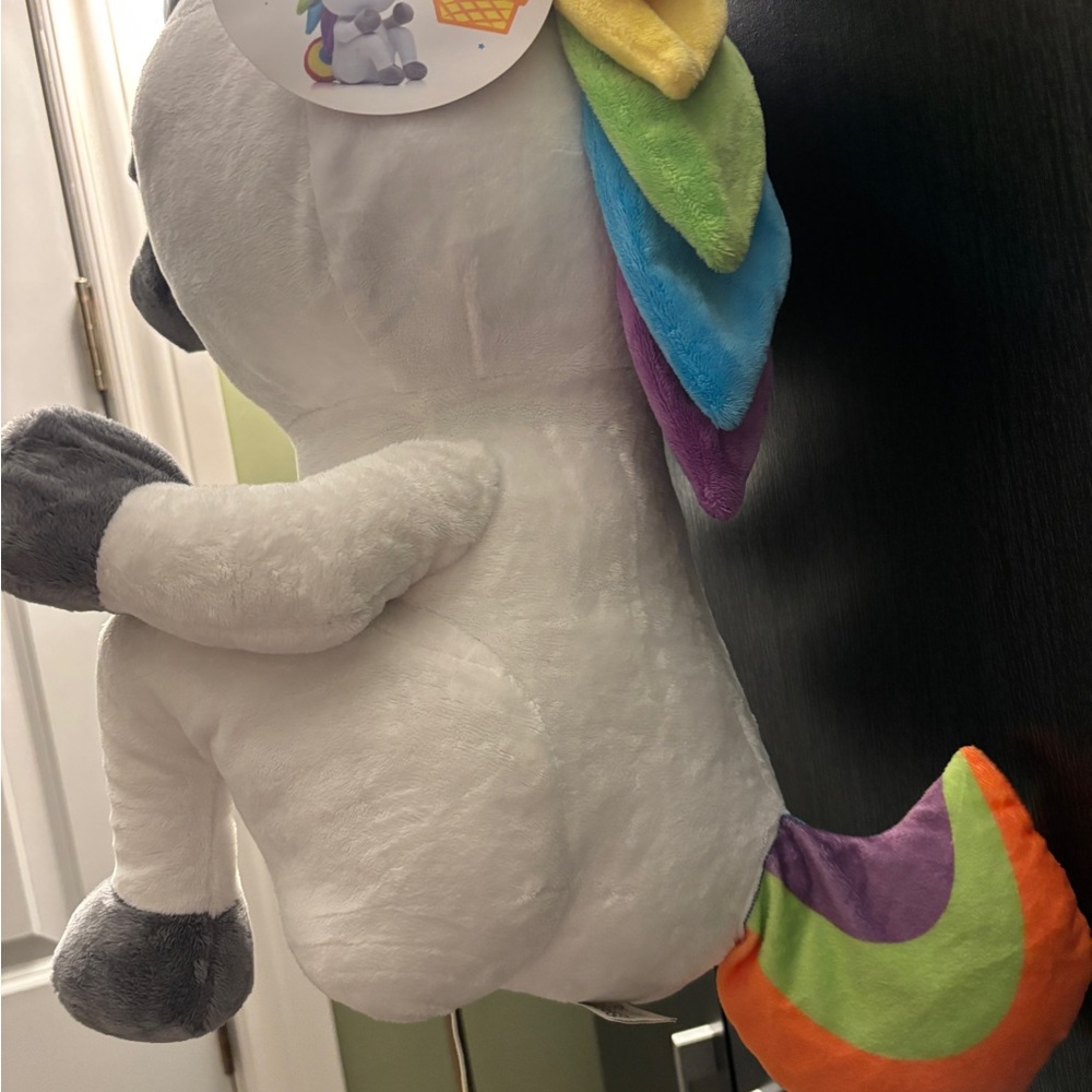 Squatty Potty Dookie White Plush Unicorn Toy with Rainbow Mane and Rainbow Poop - Picture 9 of 14